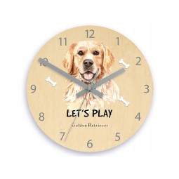 Kiváló minőségű gyermek falióra golden retrieverrel