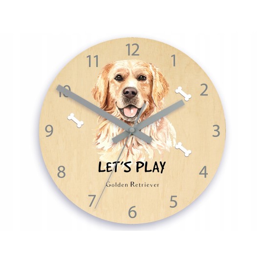 Kiváló minőségű gyermek falióra golden retrieverrel