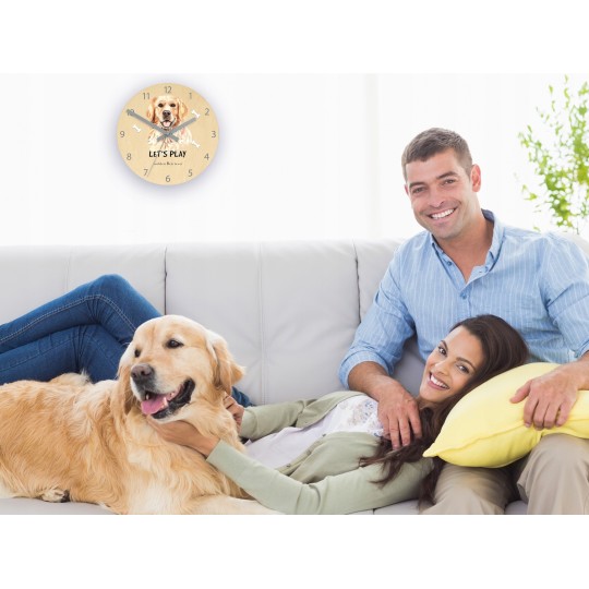 Kiváló minőségű gyermek falióra golden retrieverrel