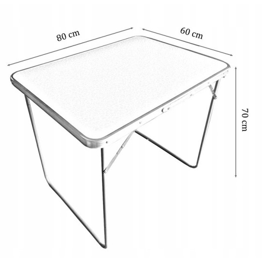Fa kempingasztal bőröndben 60x80x70 cm