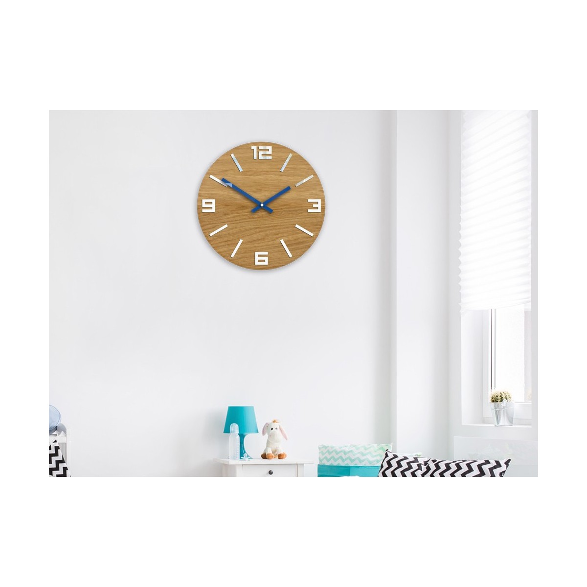 Klasszikus fa ARABIC falióra - sötétkék 33 cm