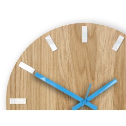 Modern tölgyfa óra SIMPLE - fehér/kék 33cm