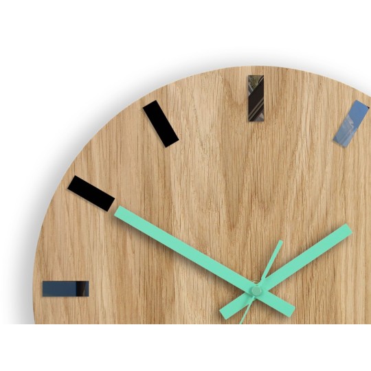 Modern tölgyfa óra SIMPLE - menta 33 cm