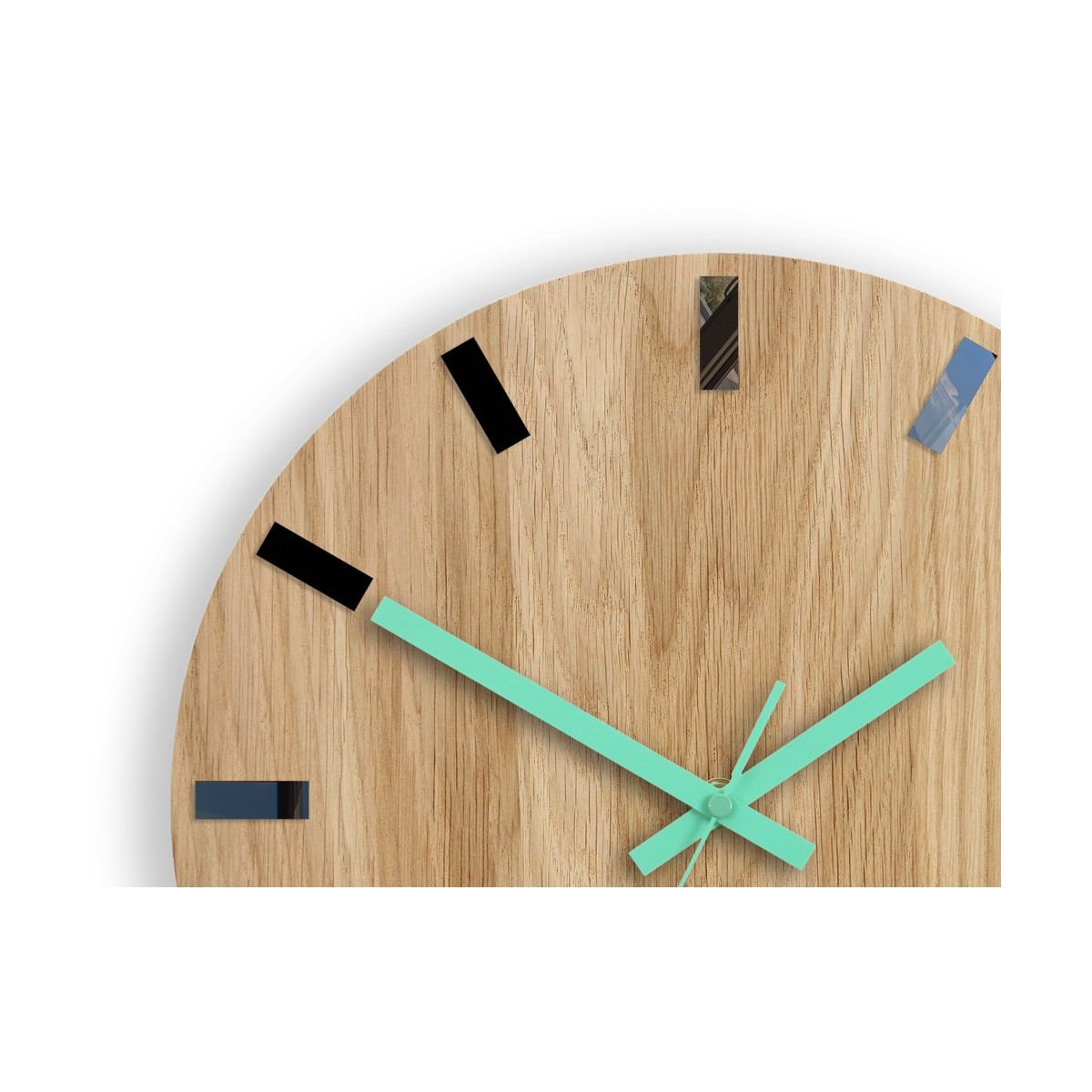 Modern tölgyfa óra SIMPLE - menta 33 cm
