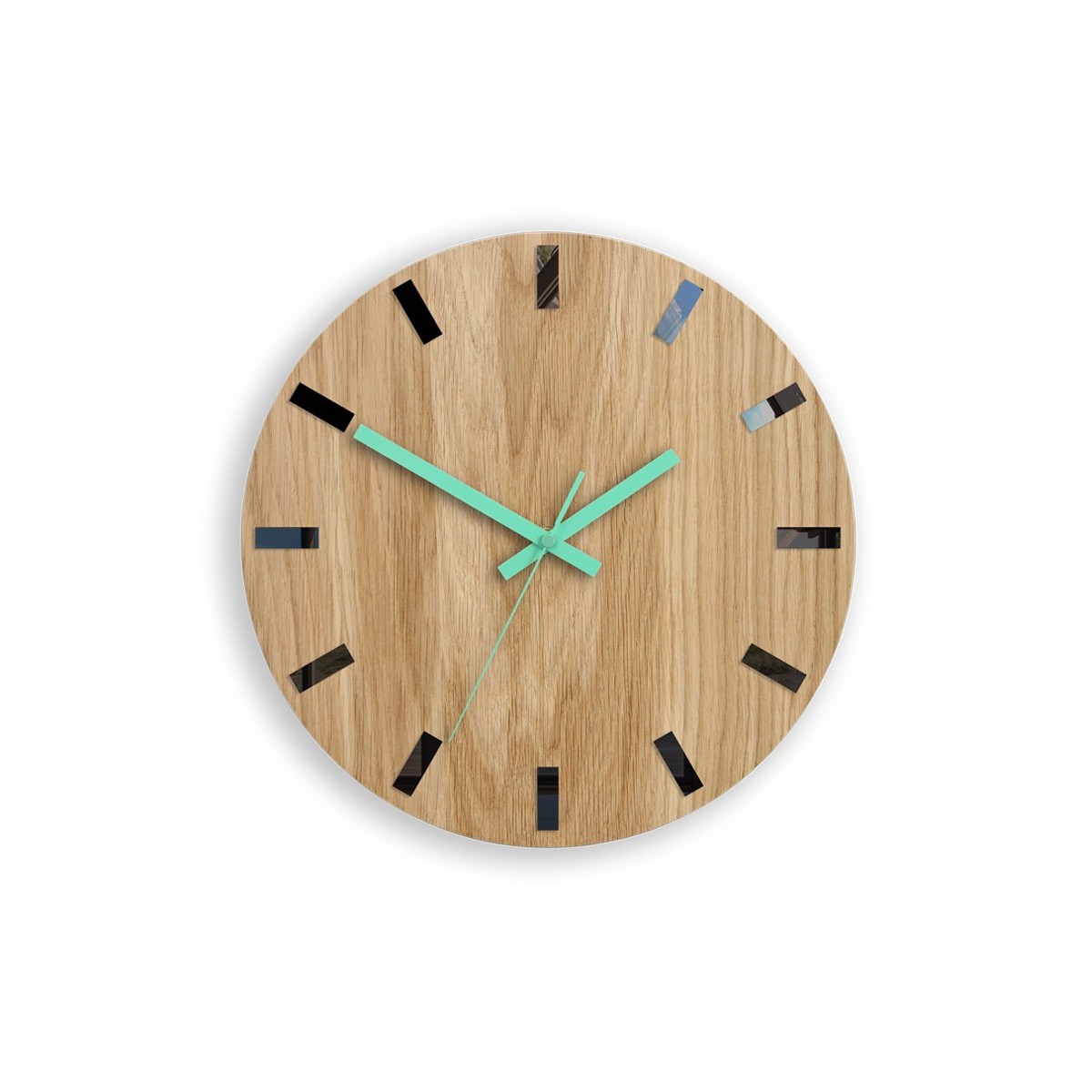Modern tölgyfa óra SIMPLE - menta 33 cm