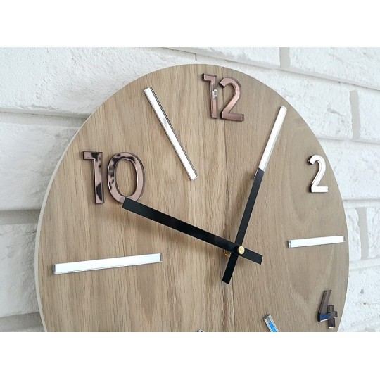 Aksel tükörhatású fa falióra 33,5 cm