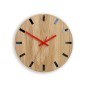 Modern tölgyfa óra SIMPLE - fekete/piros 33 cm