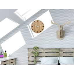 Modern tölgy falióra SIMPLE - fekete/fehér 33 cm