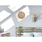 Modern tölgy falióra SIMPLE - fekete/fehér 33 cm