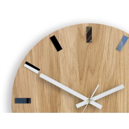 Modern tölgy falióra SIMPLE - fekete/fehér 33 cm