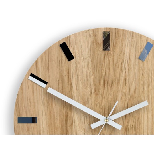 Modern tölgy falióra SIMPLE - fekete/fehér 33 cm