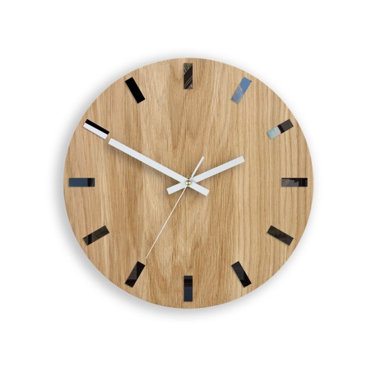 Modern tölgy falióra SIMPLE - fekete/fehér 33 cm