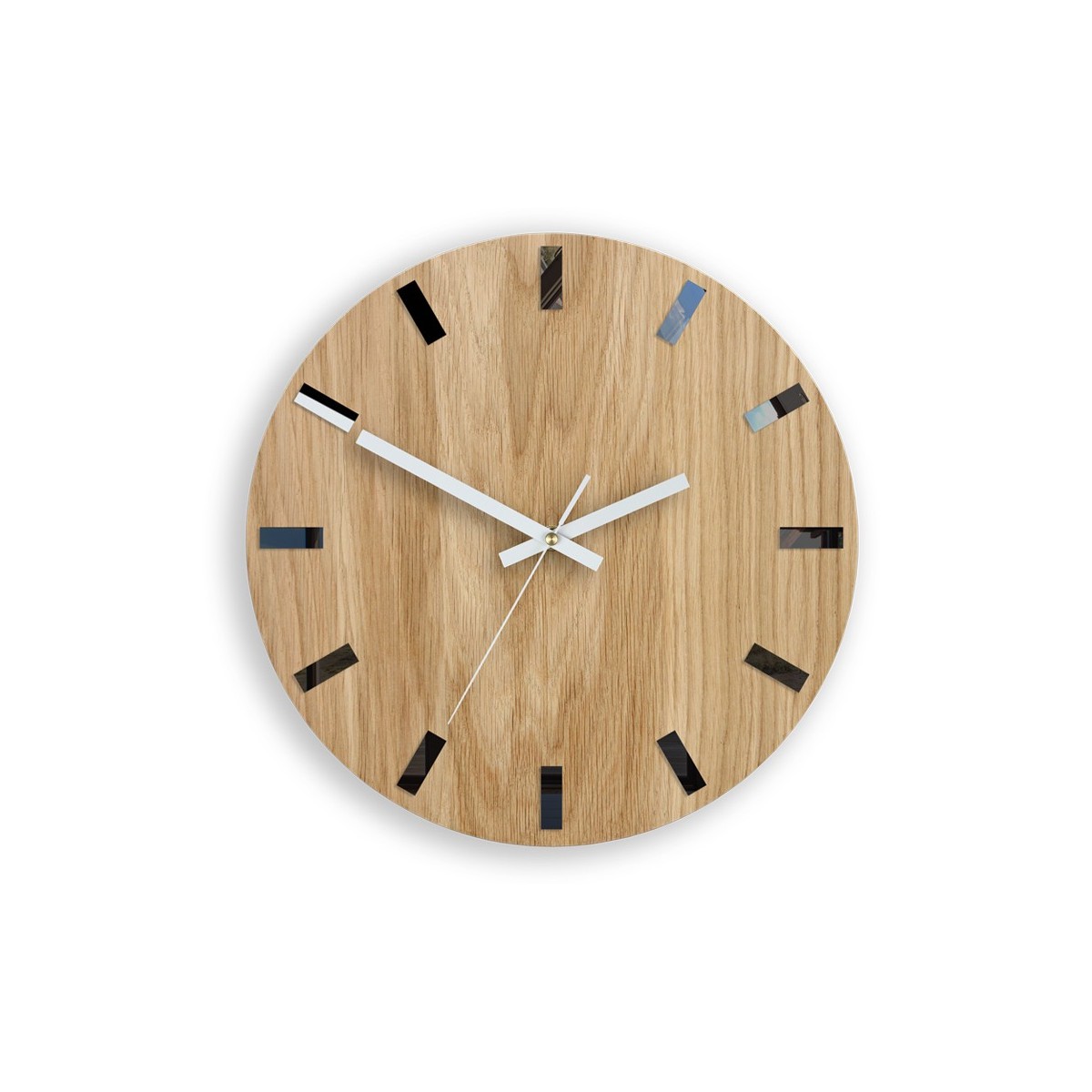 Modern tölgy falióra SIMPLE - fekete/fehér 33 cm