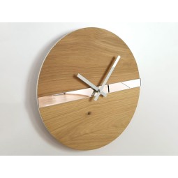 Tölgyfa falióra tükörsávval 33 cm