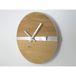 Tölgyfa falióra tükörsávval 33 cm