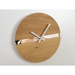 Tölgyfa falióra tükörsávval 33 cm