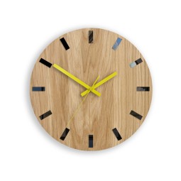Modern tölgy falióra SIMPLE - fekete/sárga 33 cm