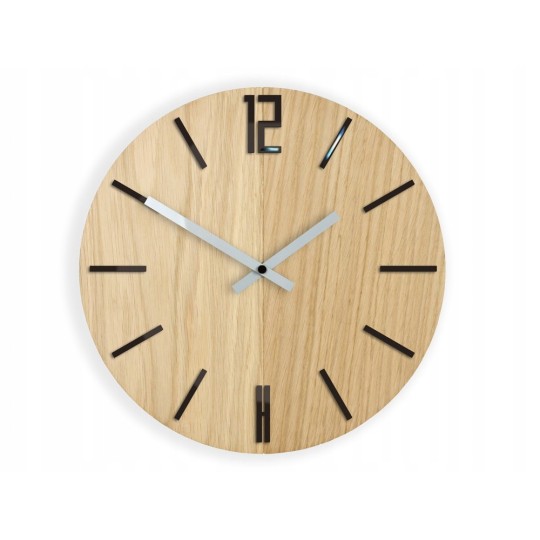 Modern tölgyfa falióra CARLO - fekete 33 cm