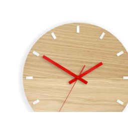 Fából készült falióra Solo Piros és Fehér 33 cm
