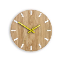 SIMPLE tölgyfa falióra - fehér/sárga 33 cm