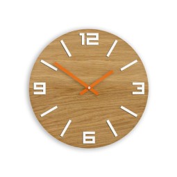 Arab stílusú fa falióra, fehér és narancssárga, 33 cm