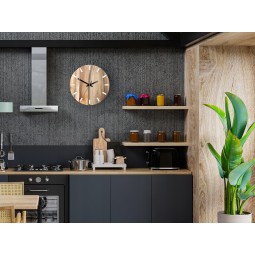 Dióból készült SIMPLE falióra - fehér/fekete 33 cm