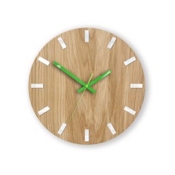 Tölgy falióra SIMPLE - fehér/zöld 33 cm