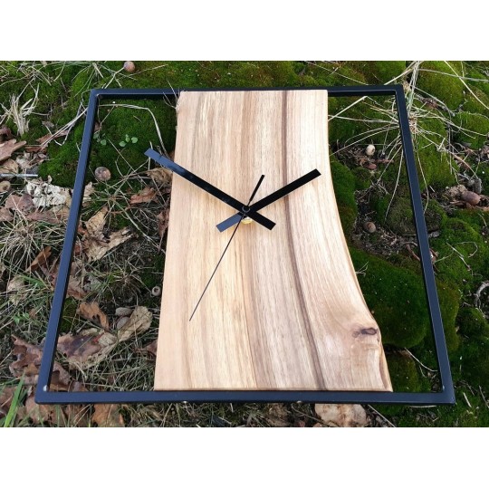 Retro dizájnú fém falióra, diószínű, 33 cm