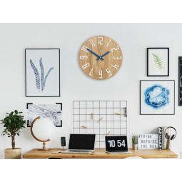Modern fa falióra SLIM kék 33 cm