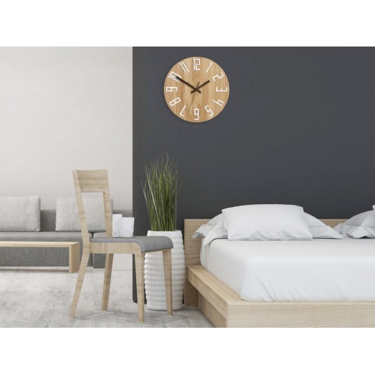 Egyedi fa falióra SLIM barna 33 cm