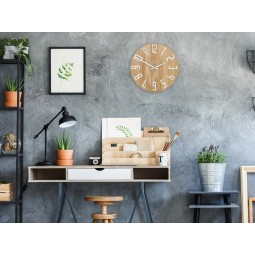 Gyönyörű fa falióra SLIM fehér 33 cm