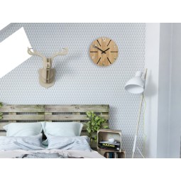 Időtlen fa falióra AKSEL MIRROR - fekete 33 cm