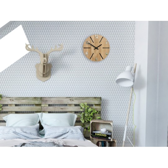 Időtlen fa falióra AKSEL MIRROR - fekete 33 cm