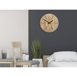 Időtlen fa óra AKSEL MIRROR - kék 33 cm