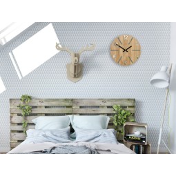Időtlen fa óra AKSEL MIRROR - szürke 33 cm