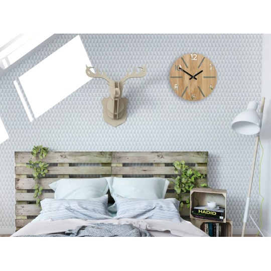 Időtlen fa óra AKSEL MIRROR - szürke 33 cm