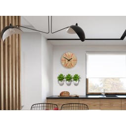 Időtlen fa falióra AKSEL MIRROR - piros 33 cm