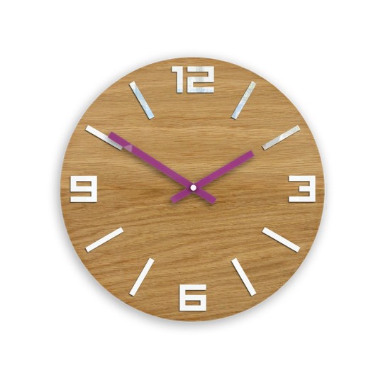 Modern fa óra ARABIC - fehér/lila 33 cm