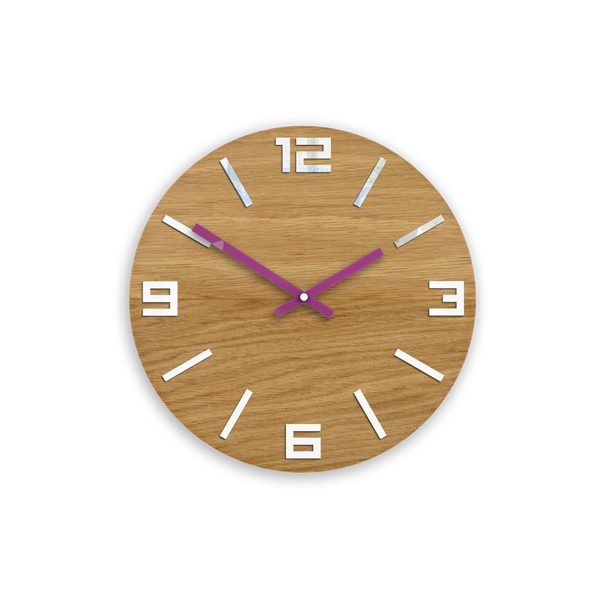 Modern fa óra ARABIC - fehér/lila 33 cm