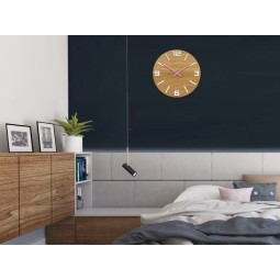 Modern fából készült óra ARABIC - fehér/rózsaszín 33 cm