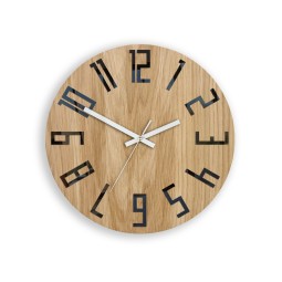 Tölgyfa SLIM falióra - fekete/fehér 33 cm