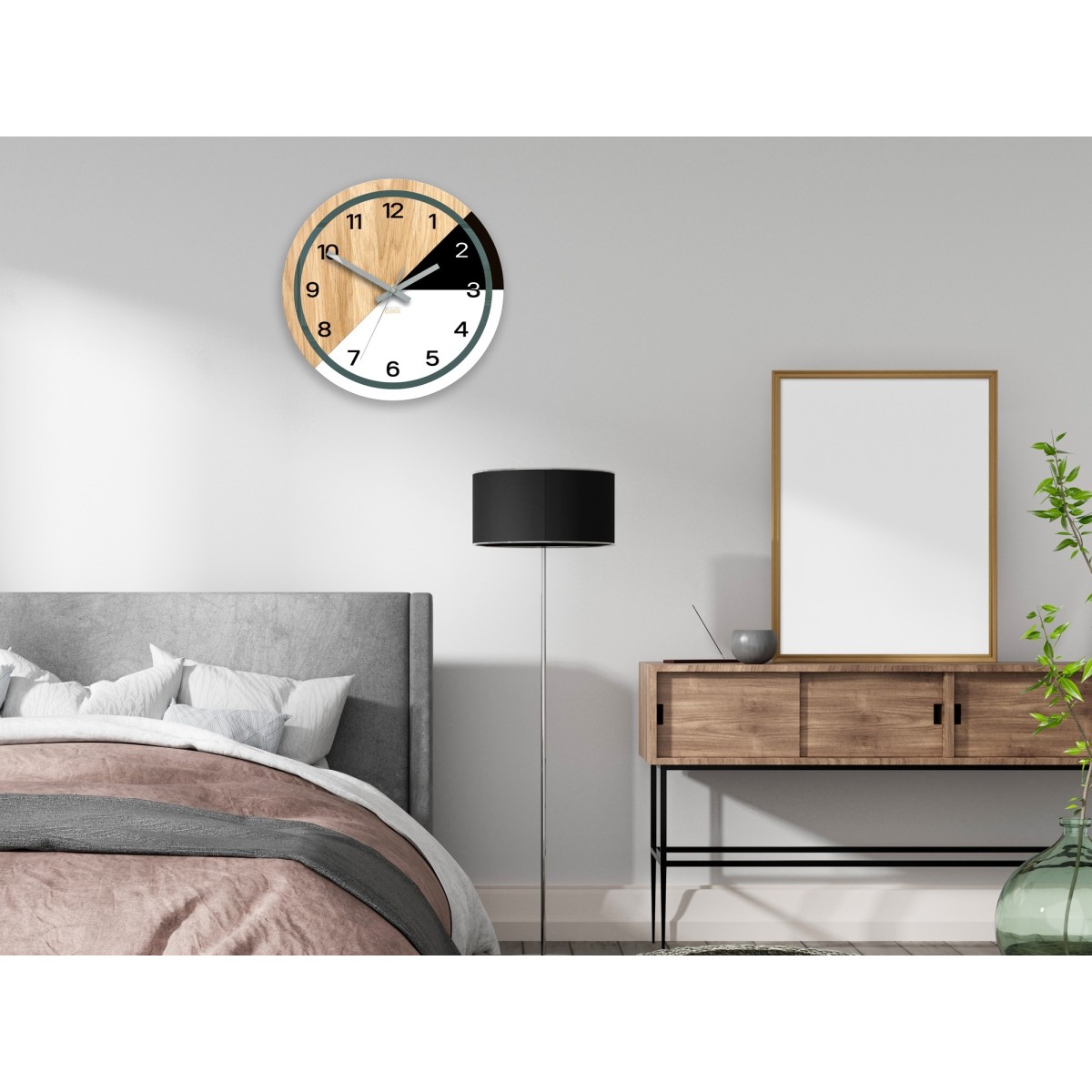 Csendes Lagos fali óra fehér-fekete 33 cm