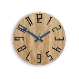 Tölgyfa falióra SLIM - fekete/sötétkék 33 cm