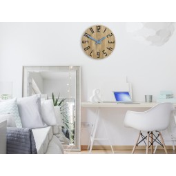 Tölgyfa falióra SLIM - fekete/kék 33 cm