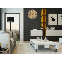 Tölgy falióra SLIM - fekete/narancssárga 33 cm
