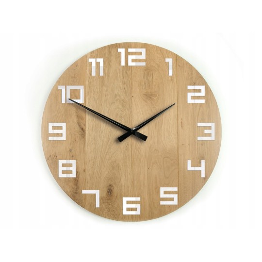 Fából készült rusztikus tölgy falióra DIGIT 49 cm
