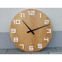 Fából készült rusztikus tölgy falióra DIGIT 49 cm