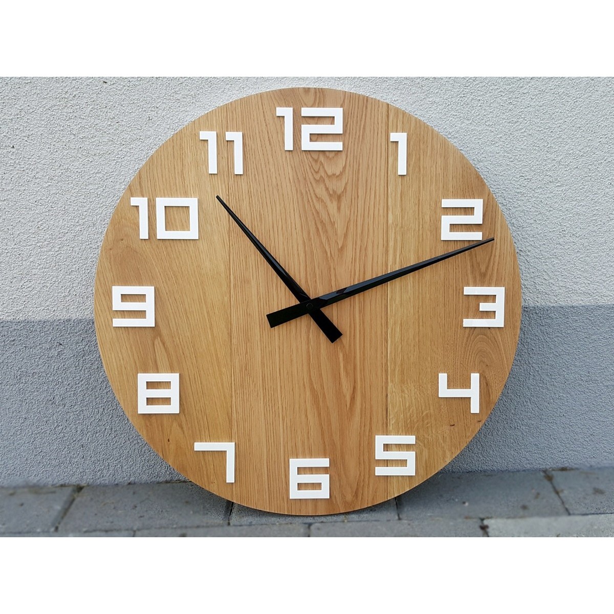 Fából készült rusztikus tölgy falióra DIGIT 49 cm