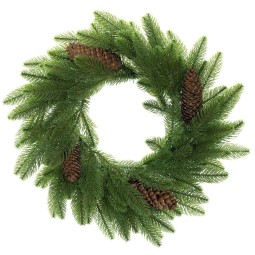Modern adventi koszorúk ajtóra zöld színben.