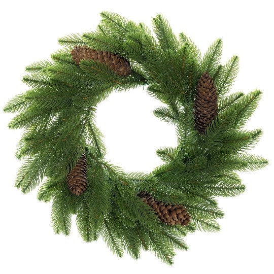 Modern adventi koszorúk ajtóra zöld színben.